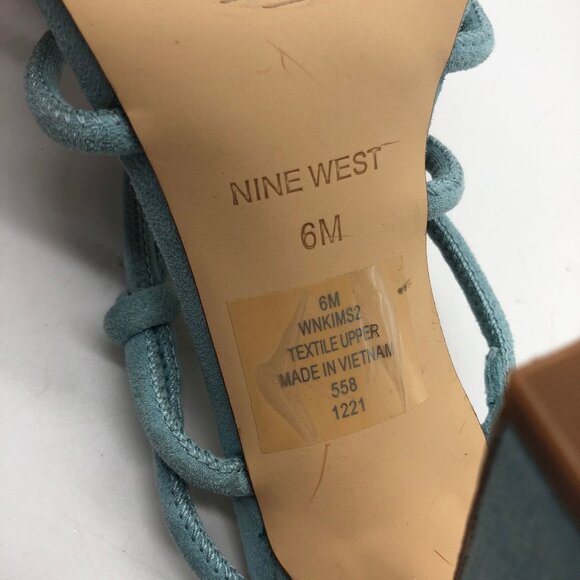 Nine West Kims Light Blue Faux Suede Strappy Sandals Heels Size 6 M - Picture 7 of 7